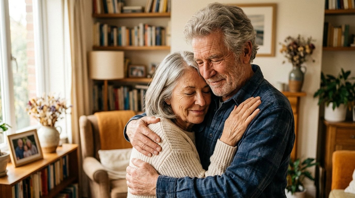 A couple embracing after completing their inheritance planning