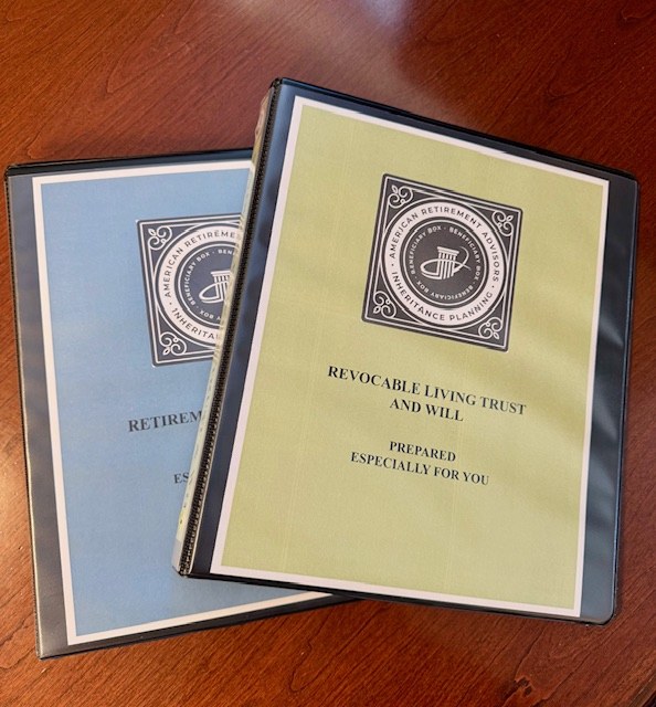 Retirement Income Plan and trust binders prepared for a client family